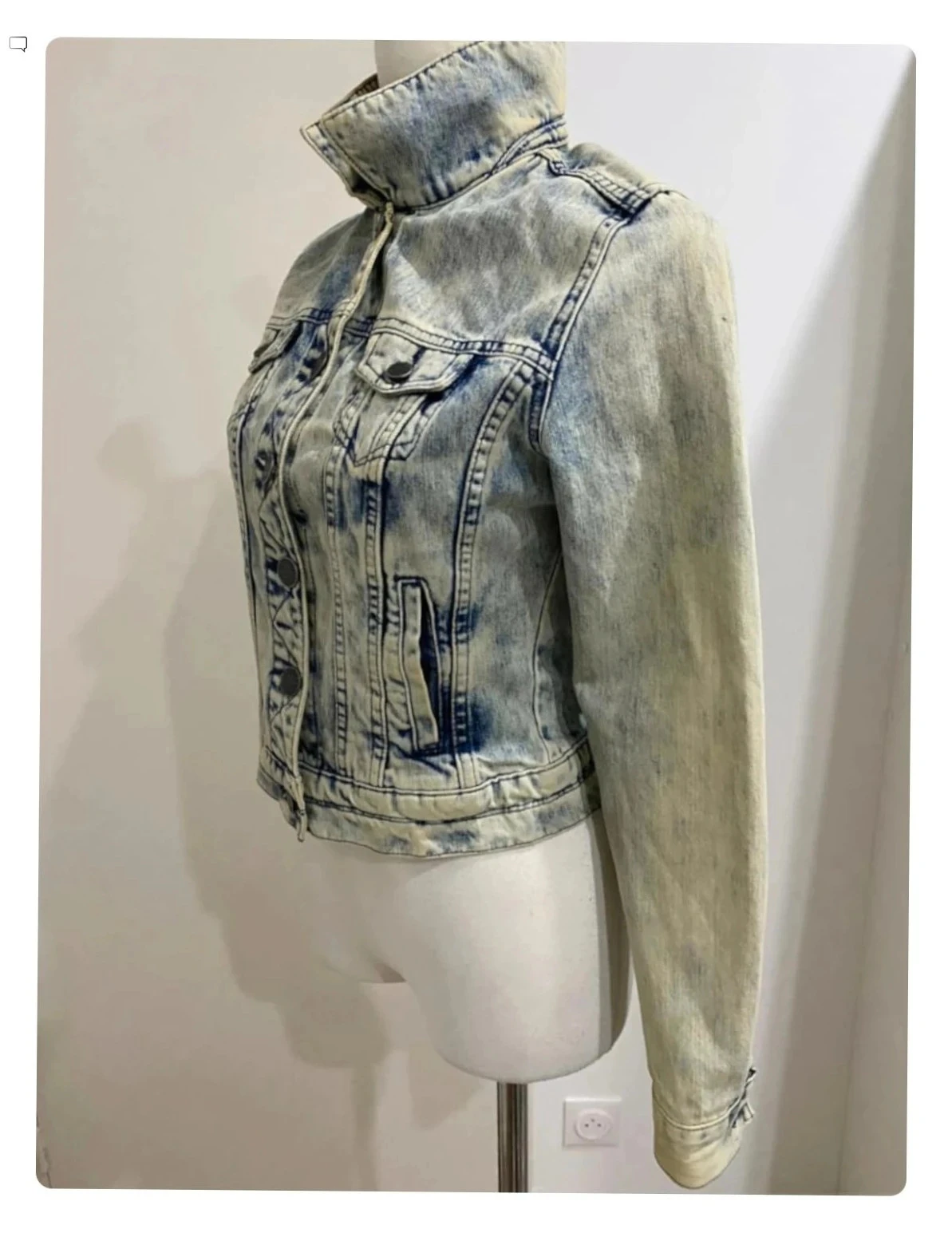 Chaqueta Trucker Denim Creeks talla S desgastada Blue Jean – photo 3